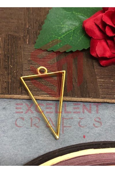 37mm x 20mm Open Back Bezel Triangle Shape - Gold