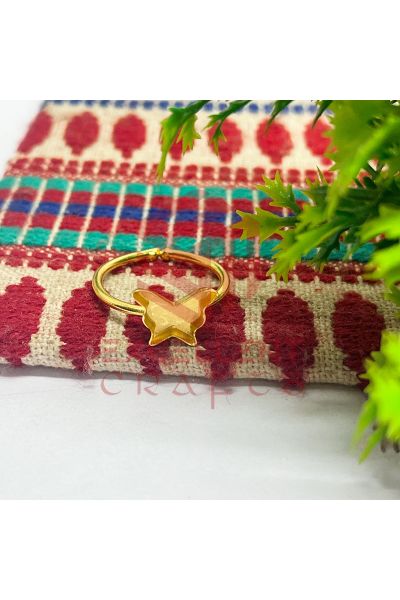 8mm Gold Butterfly Cabochon Finger Ring Bezel