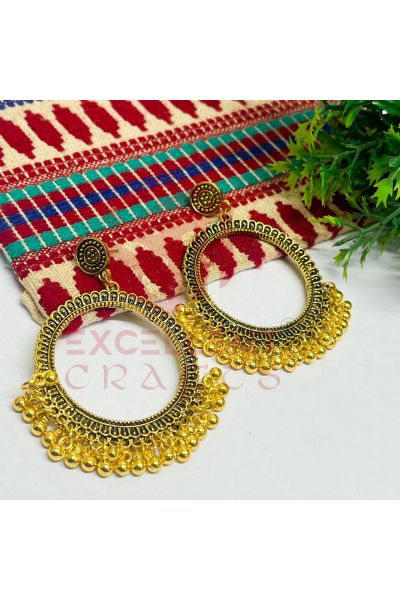 Big_Round Shape Oxidised Earring Jhumka Bezels-Gold for Resin Art Jewellery Making Bezels