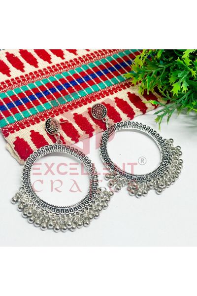 Big_Round Shape Oxidised Earring Jhumka Bezels-Silver | Oxidised Earrings for Resin Jewellery Making
