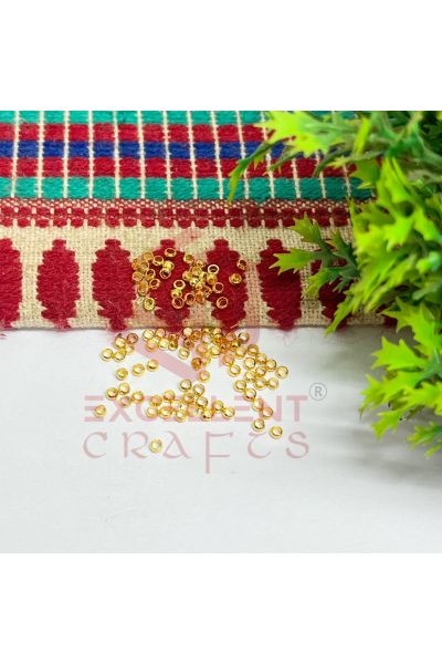 2.5 mm Gold Brass Crimp Beads – Metal Round Spacer & Stopper Beads (100‑Piece Pack) for DIY Jewellery Making