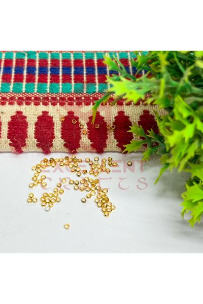 2mm Brass Crimp Beads -Gold