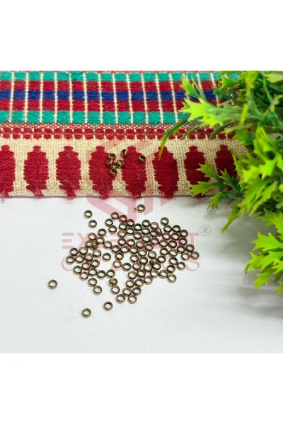 3mm Brass Crimp Beads – Antique Bronze Finish Metal Spacer & Stopper Beads (100pcs Pack) for DIY Jewellery Making