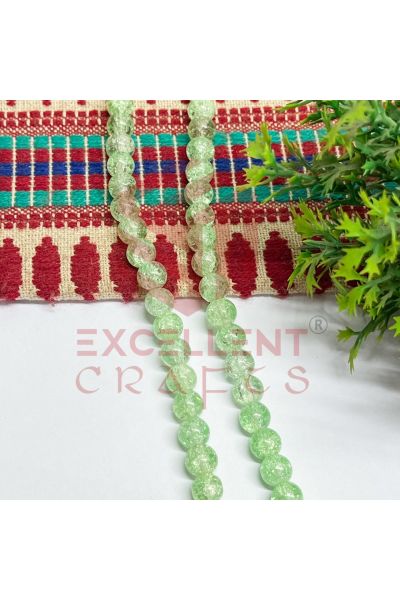 8mm Double Color Crackle Beads – Royal Blue & White (1 Line, 80–90 Pcs) for Bracelet & DIY Jewellery Crafts