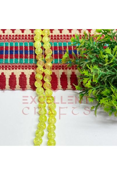 8mm Double Color Crackle Beads – Royal Blue & White (1 Line, 80–90 Pcs) for Bracelet & DIY Jewellery Crafts