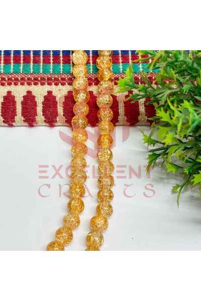 8mm Double Color Crackle Beads – Royal Blue & White (1 Line, 80–90 Pcs) for Bracelet & DIY Jewellery Crafts