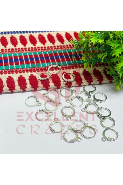 Round Lever Back Earring Hook-Silver