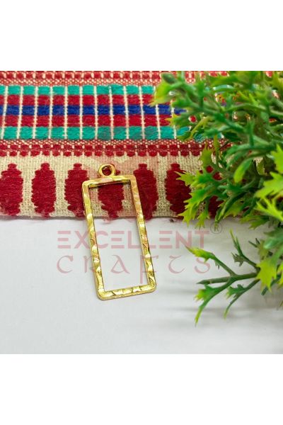 Long Rectangle Shape Geometric Texture Pendant Bezel 