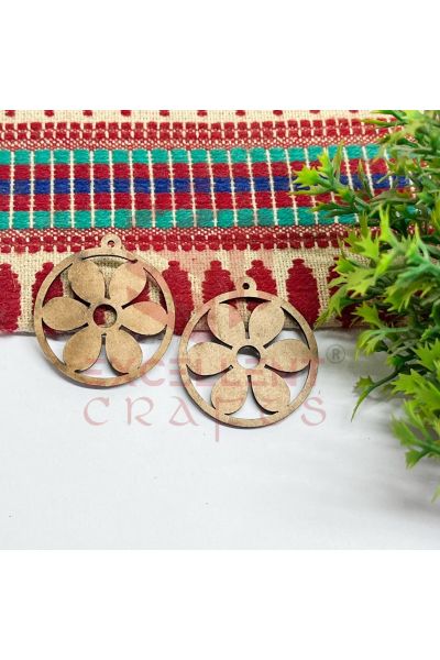 1–1.5 Inch Flower MDF Earring Cutouts – 1 Pair | Wooden Earring Blanks for DIY Jewelry