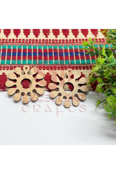 1–1.5 Inch Flower MDF Earring Cutouts – 1 Pair | Wooden Earring Blanks for DIY Jewelry