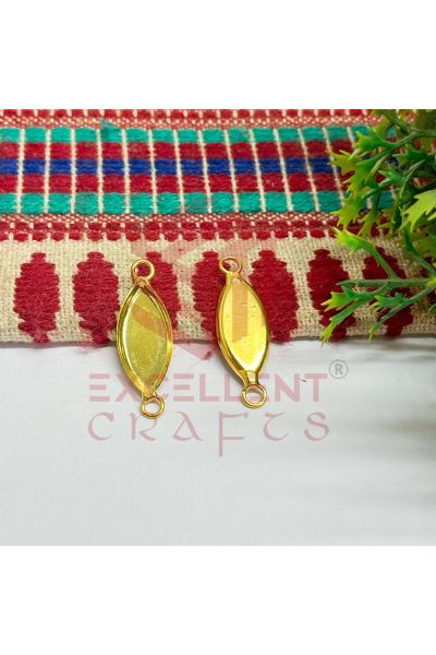 Eye Shape Cabochon Tray Blank Connector - Gold