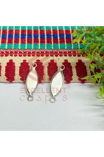 Eye Shape Gold Cabochon Tray Connector Bezel – DIY Rakhi, Resin Craft, Photo Bracelet Base | Rakhi Bezels