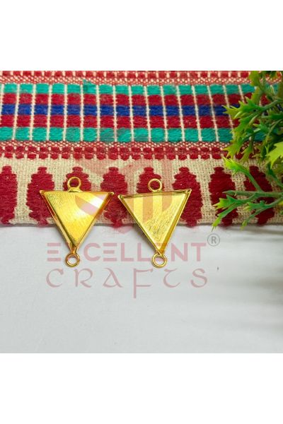 Triangle Shape Cabochon Tray Blank Connector - Gold