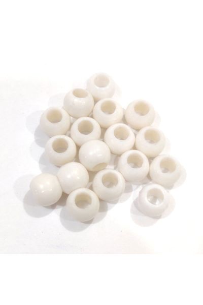 12mm Dia White Round Shape Shiny  Acrylic  Beads