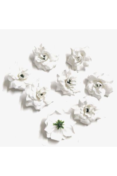 4cm White Color Fabric Artificial Flowers -10Pcs