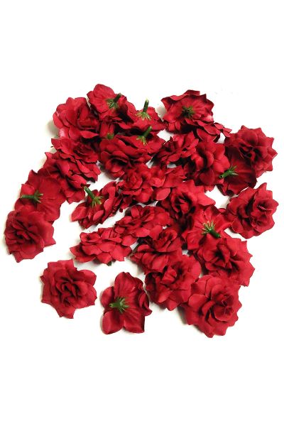 4cm Maroon Color Fabric Artificial Flowers -10Pcs
