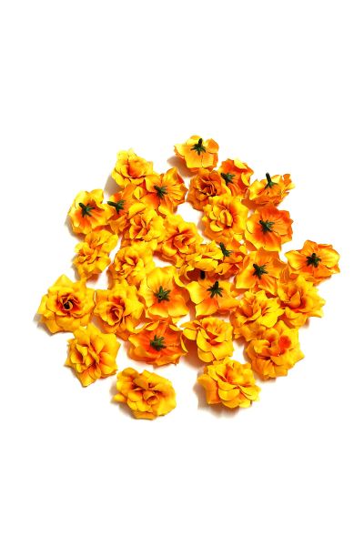 4cm Orange Color Fabric Artificial Flowers – Pack of 10 Pcs for Craft & DIY Projects