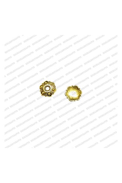 ECMANTCAP22-14mm-Dia-Round-Shape-Gold-Antique-Finish-Metal-Head-Cap-Flower-Design-2 V1