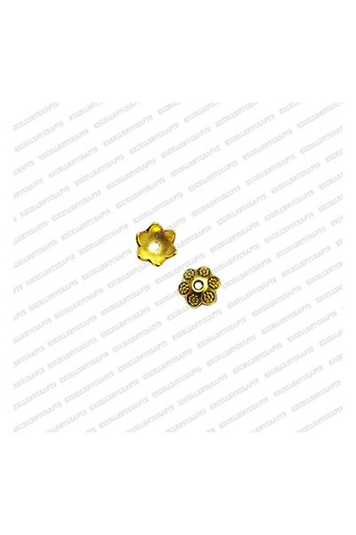 ECMANTCAP33-11mm-Dia-Round-Shape-Gold-Antique-Finish-Metal-Head-Cap-Flower-Design-2 V1