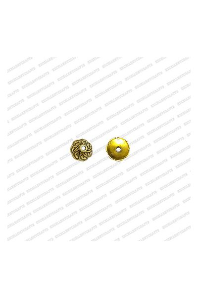 ECMANTCAP36-11mm-Dia-Round-Shape-Gold-Antique-Finish-Metal-Head-Cap-Flower-Design-3 v1
