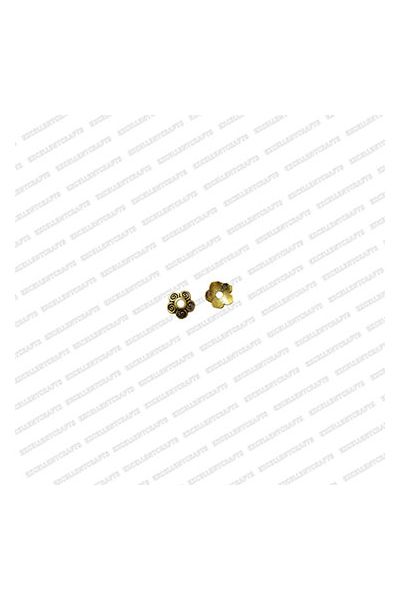 ECMANTCAP54-6mm-Dia-Round-Shape-Gold-Antique-Finish-Metal-Head-Cap-Flower-Design-2 V1