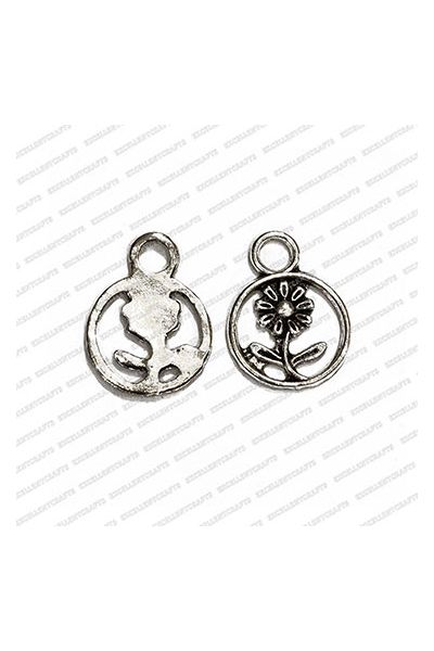 ECMANTCH140-Round-Shape-Metal-Antique-Finish-Silver-Charm-Sun-Flower-Design-8 V1