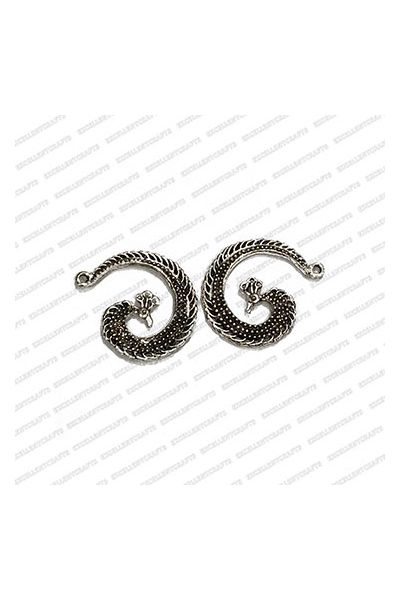 ECMANTCH141-Peacock-Shape-Metal-Antique-Finish-Silver-Charm-Design-2 V1