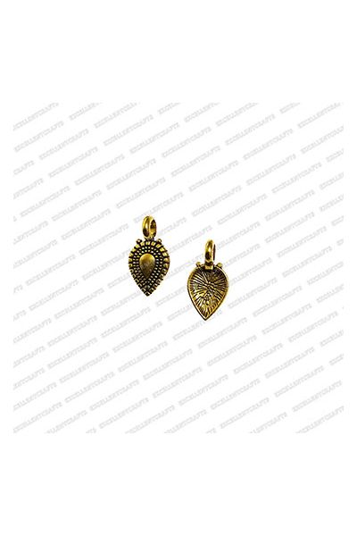 ECMANTCH2-Tear-Drop-Shape-Metal-Antique-Finish-Gold-Charm-Design-1 V1