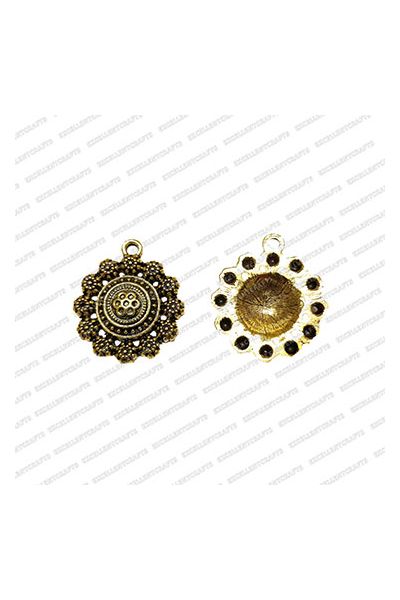ECMANTCH25-Round-Shape-Metal-Antique-Finish-Gold-Charm-Flower-Design-1 V1