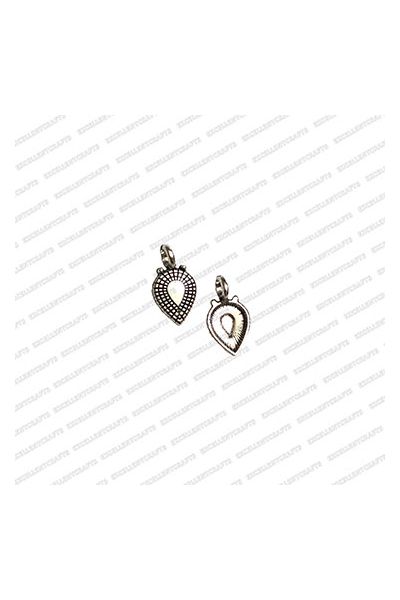 ECMANTCH76-Tear-Drop-Shape-Metal-Antique-Finish-Silver-Charm-Design-1 V1