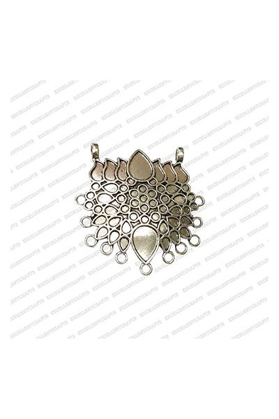 ECMANTPEN110-Lotus-Shape-Metal-Antique-Finish-Silver-Color-Flower-Pendant-Design-2