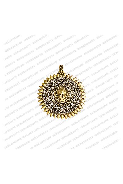 ECMANTPEN117-Round-Shape-Metal-Antique-Finish-Gold-Color-Buddha-Face-Pendant-Design-1