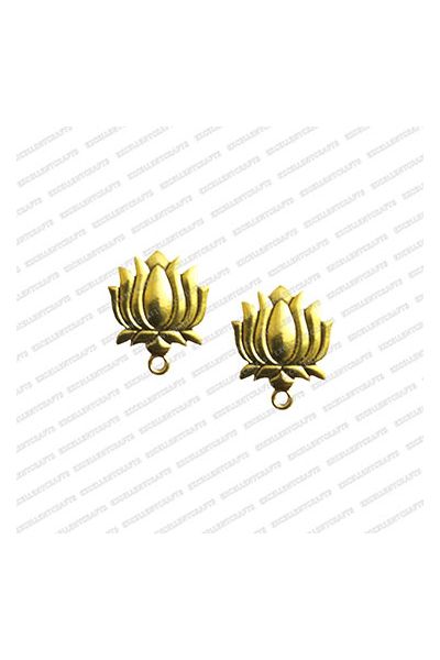 ECMANTSTUD107-Lotus-Flower-Metal-Antique-Finish-Gold-Color-Stud-Design-5