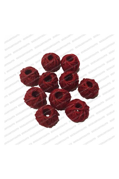 ECMCB13-Red-Maroon-Color-Round-Shape-Matte-Finish-Cotton-Beads-12mm-Dia