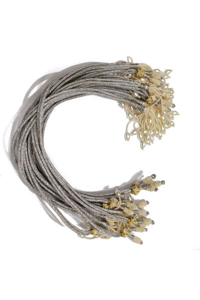 Gold Color Zari Dori Necklace Back Rope with Maroon Tassel for Necklace - Pack of 6Pcs