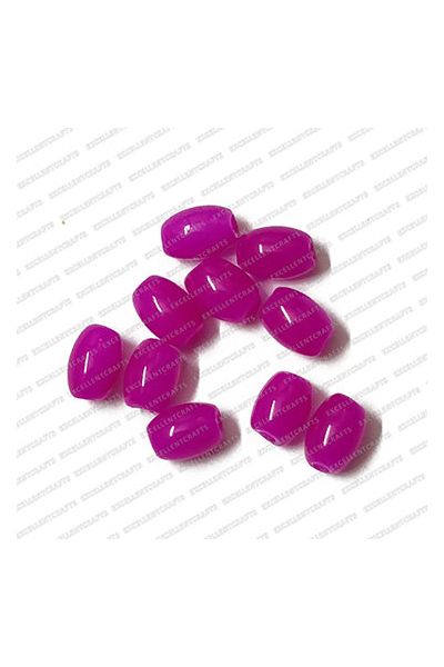 ECMGLBEAD135-6mm-x-4mm-Magenta-Pink-Transparent-Oval-Shape-Shiny-Glass-Beads