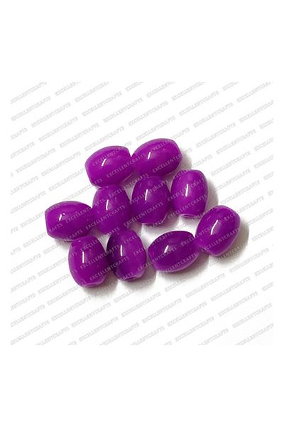 ECMGLBEAD148-8mm-x-6mm-Dark-Purple-Transparent-Oval-Shape-Shiny-Glass-Beads