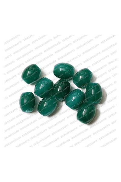 ECMGLBEAD151-8mm-x-6mm-Peacock-Green-Transparent-Oval-Shape-Shiny-Glass-Beads