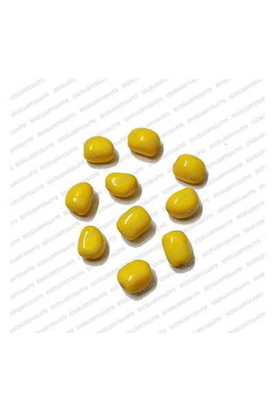 ECMGLBEAD16-8mm-x-10mm-Lime-Yellow-Opaque-Corn-Shape-Shiny-Glass-Beads