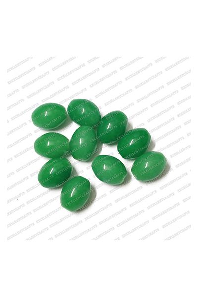 ECMGLBEAD181-14mm-x-10mm-Leaf-Green-Transparent-Oval-Shape-Shiny-Glass-Beads