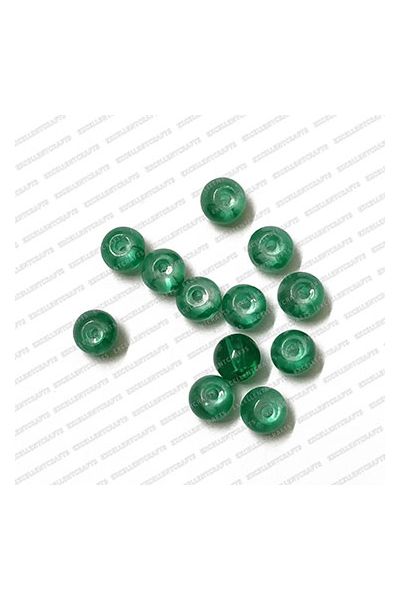 ECMGLBEAD194-4mm-Dia-Forest-Green-Transparent-Round-Shape-Shiny-Glass-Beads