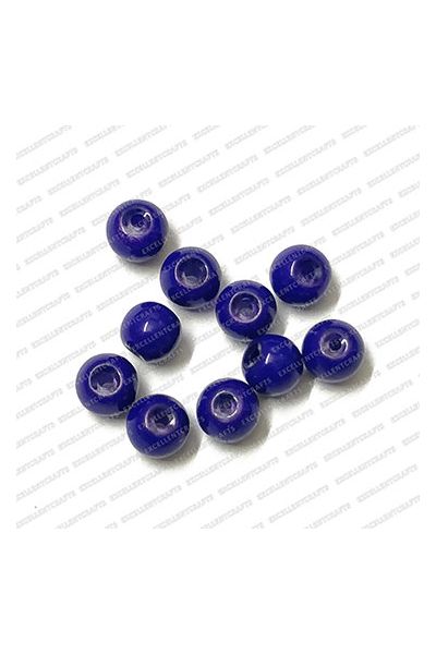 ECMGLBEAD196-4mm-Dia-Royal-Blue-Transparent-Round-Shape-Shiny-Glass-Beads