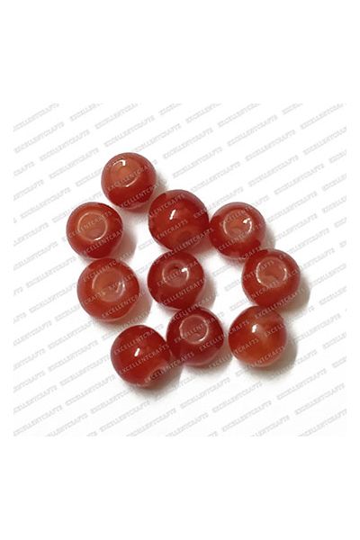 ECMGLBEAD197-4mm-Dia-Red-Transparent-Round-Shape-Shiny-Glass-Beads