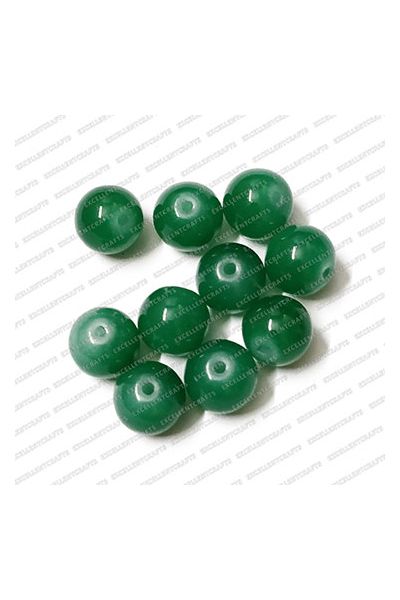 ECMGLBEAD231-12mm-Dia-Forest-Green-Transparent-Round-Shape-Shiny-Glass-Beads