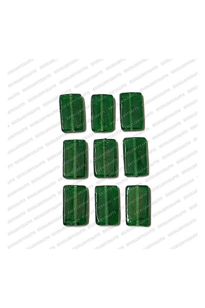 ECMGLBEAD271-14mm-x-24mm-Forest-Green-Transparent-Rectangle-Shape-Shiny-Glass-Beads