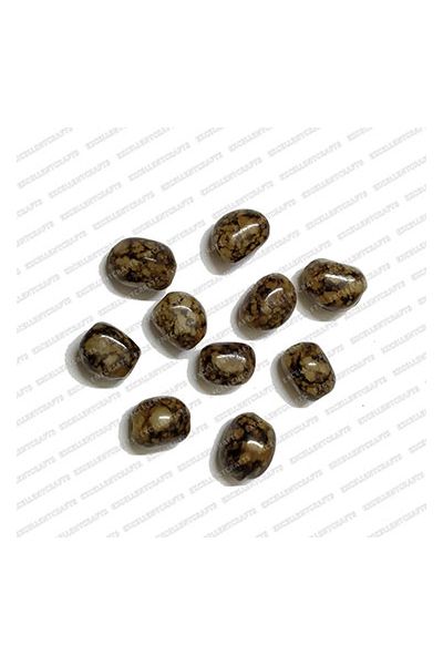 ECMGLBEAD28-8mm-x-10mm-Brown-Texture-Corn-Shape-Shiny-Glass-Beads