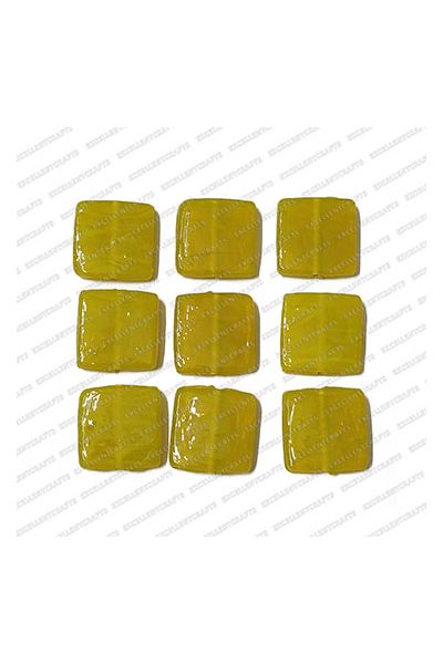 ECMGLBEAD293-20mm-x-20mm-Sunshine-Yellow-Transparent-Square-Shape-Shiny-Glass-Beads
