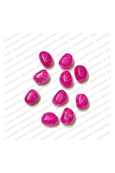 ECMGLBEAD31-8mm-x-10mm-Magenta-Pink-Texture-Corn-Shape-Shiny-Glass-Beads