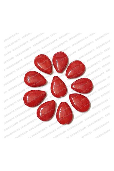 ECMGLBEAD314-24mm-x-35mm-Red-Transparent-Tear-Drop-Shape-Shiny-Glass-Beads