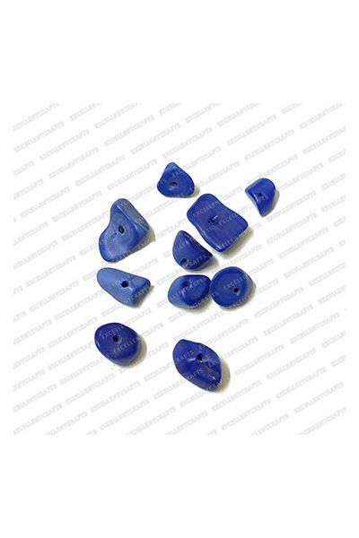 ECMGLBEAD345-Free-Size-Royal-Blue-Opaque-Triangle-Shape-Shiny-Marble-Chip-Glass-Beads